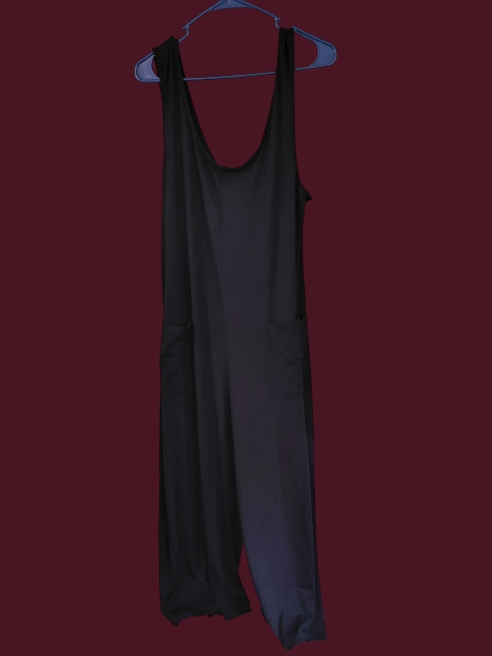 Sleeveless Black Wide-Leg Jumpsuit with Pockets